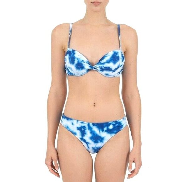 Womens Cyn & Luca Sz Small Swimsuit Bikini Set Blue Lagoon Reversible Adjustable - Picture 1 of 10